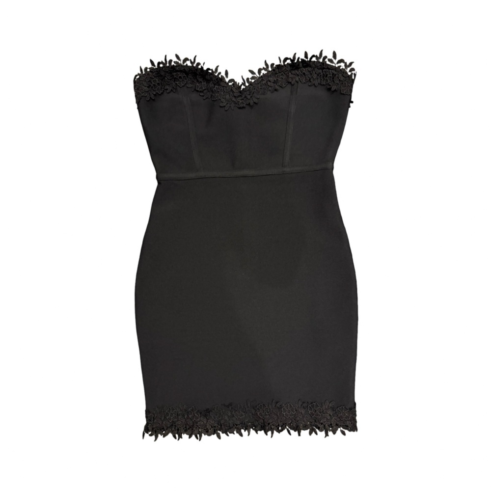 Goth Black Pretty Strapless Dress with zipper - Picture 8 of 10